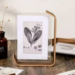 กรอบรูปไม้อะคริลิค 4x6 กรอบรูปไม้ชนบทกรอบรูปพร้อมกระจก ความละเอียดสูง กรอบสองด้านสําหรับจอแสดงผลตั้งโต๊ะ