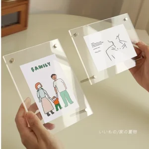 กรอบรูป แบบใส2ด้าน พร้อมขาตั้ง ได้ทั้งแนวตั้ง/แนวนอน ป้ายอะคริลิคตั้งโต๊ะ ขนาด A4 " 12" นิ้ว