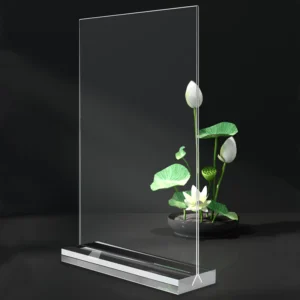 ป้ายอะคริลิคตั้งโต๊ะ ฐานใส A4 A5 A6 หนา3มิล แนวตั้ง สูท3ชิ้น วัสดุพรีเมี่ยม สำหรับใส่เมนูอาหาร เครื่องดื่ม