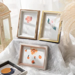 (3ชิ้น)กรอบรูปตั้งโต๊ะมินิมอล กรอบรูปติดผนัง กรอบไม้ ขนาด  6x8  นิ้ว