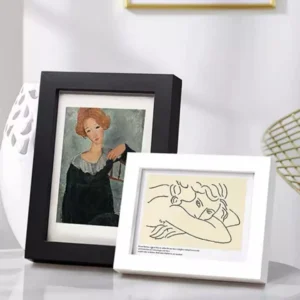 เซ็ตกรอบรูป 4x6 นิ้ว สีขาว สีดำ ขาตั้งไม้ กรอบรูปมินิมอล