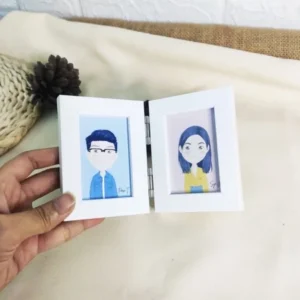 กรอบรูป กรอบคู่ 2x3  กรอบรูปสีขาว กรอบคู่สีขาว