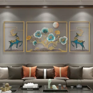 กรอบรูปติดผนังศิลปะโลหะ ชุด 3 ชิ้น