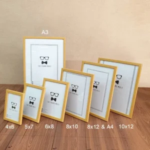 กรอบรูปมินิมอล สีบีช กรอบรูปมีขาตั้ง หูแขวน เซ็ต 7 ชิ้น