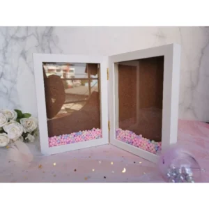 กรอบรูปลึกบานพับ กรอบเขย่า สำหรับทำของขวัญ พร้อมเม็ดโฟม