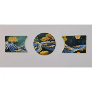 กรอปรูปอะคริลิคขอบทอง เซ็ต 3 ชิ้น ภาพต่อเนื่องเป็นรูปเดียวกัน